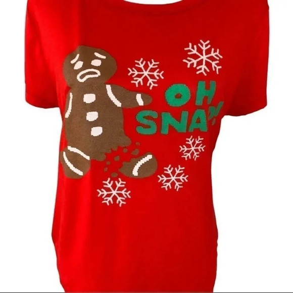 Prince Peter Collection Red  Gingerbread Oh Snap Holiday Christmas T Shirt - Picture 3 of 11